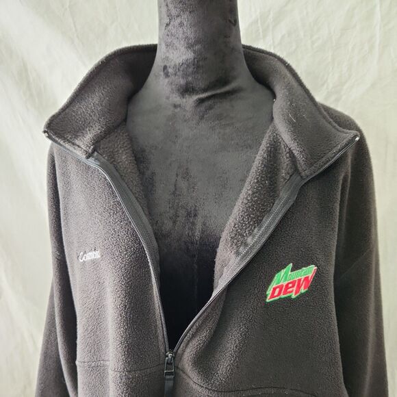 Columbia Mountain Dew 1/2 Zip Fleece Jacket Black XL Pullover Mens Womens Coat - Picture 9 of 11